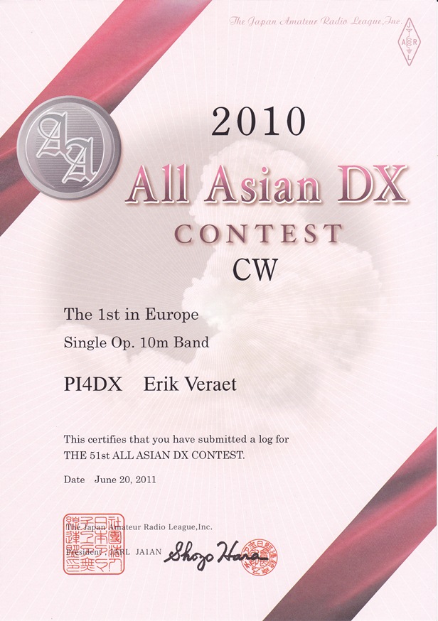 2010 ALL ASIAN DX SO 10m CW 2010