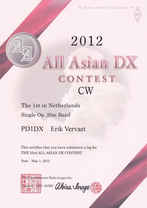 2012 ALL ASIAN DX SO 20meter cw 2012