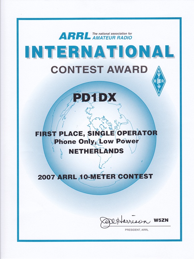 2007 ARRL 10meter SSB SO PD1DX 2007