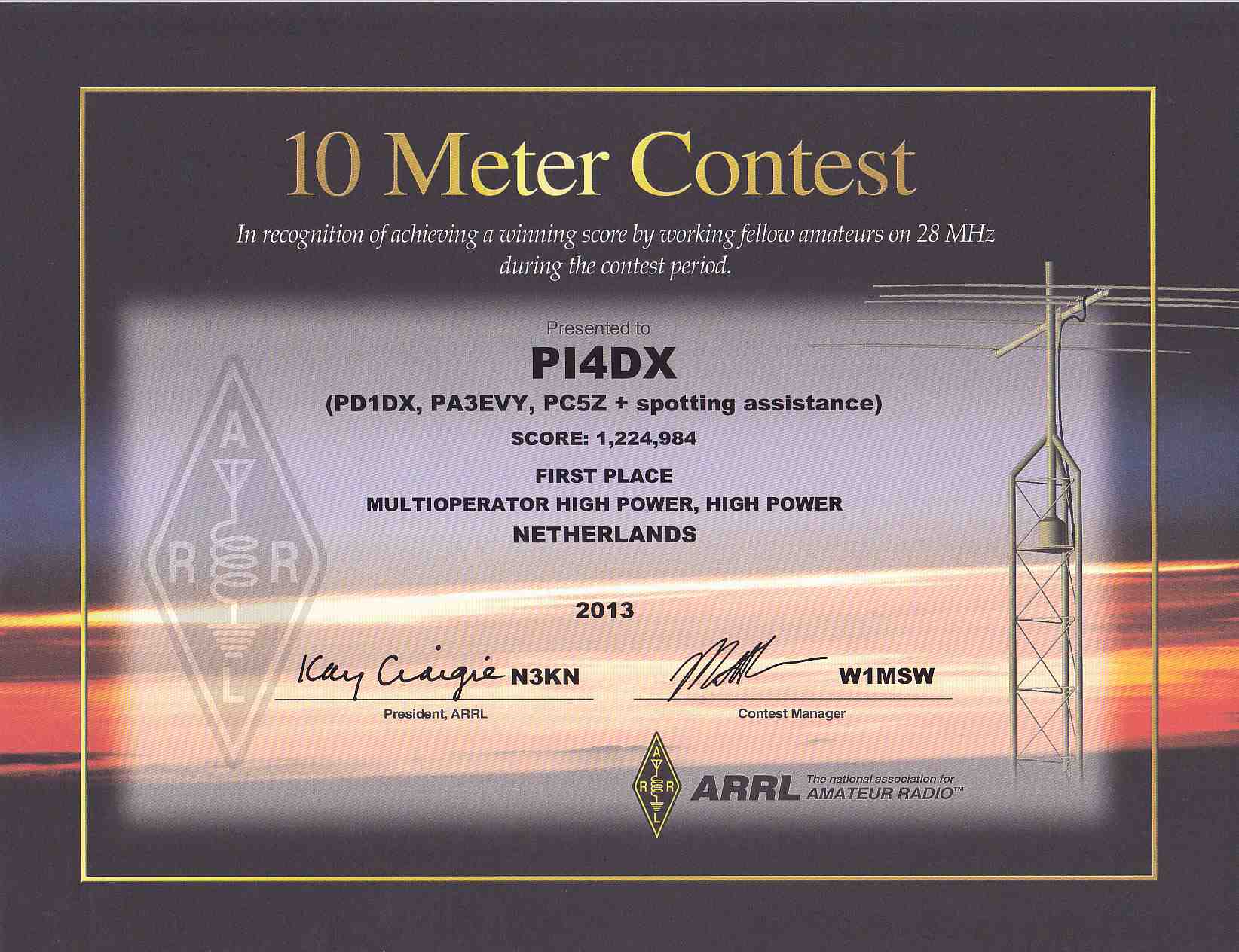 2013 ARRL 10 meter 