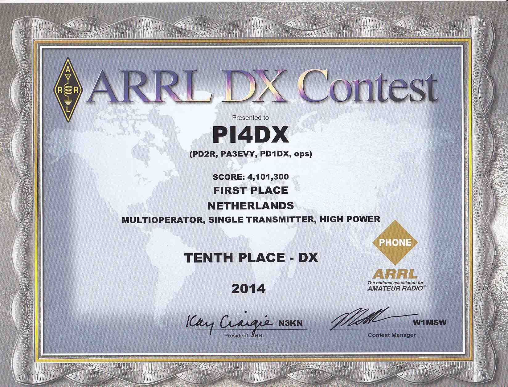 2014 arrl dx ssb pi4dx low