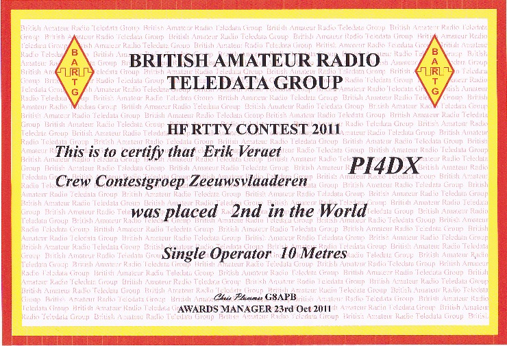 2011 Brittisc AMA Radio Group HF RTTY SO 28 Mhz 2011