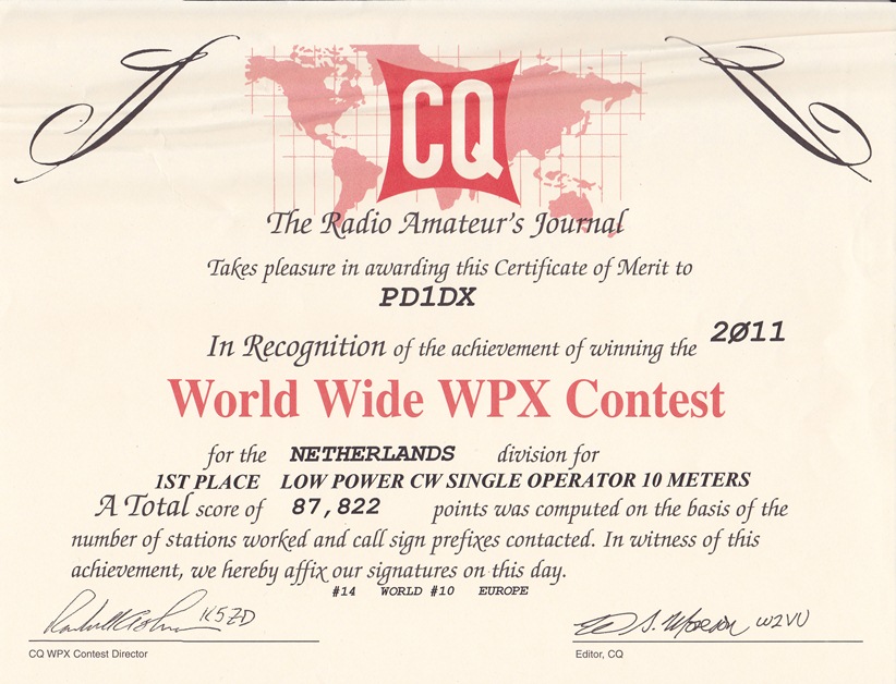2011 CQ WW WPX SO 10meter LP CW PD1DX 2011
