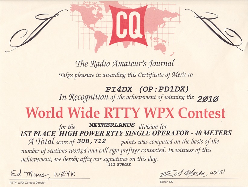 2010 CQ WPX HP RTTY SO 40 meter 2010