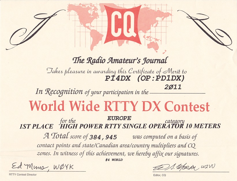 2011 CQ WW RTTY DX HP SO 10 meter 2011