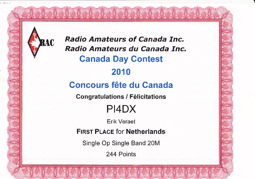 2010 Canada Day contest SOSB 14 Mhz 2010