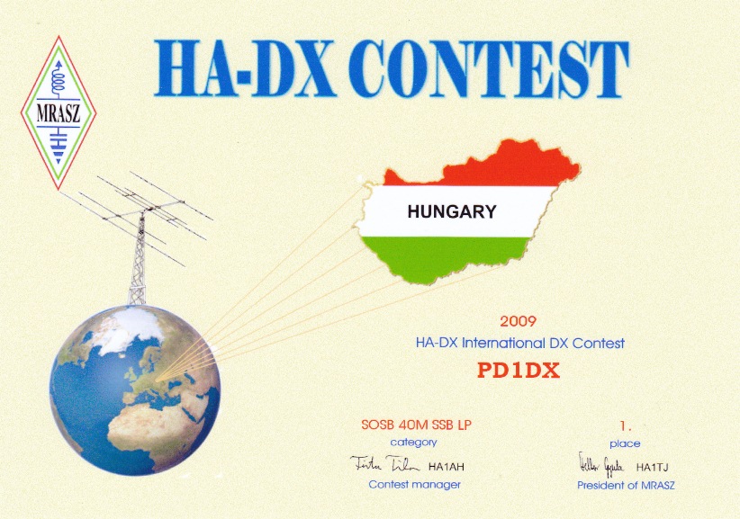 2009 HA DX SOSB 40meter LP PD1DX SSB 2009