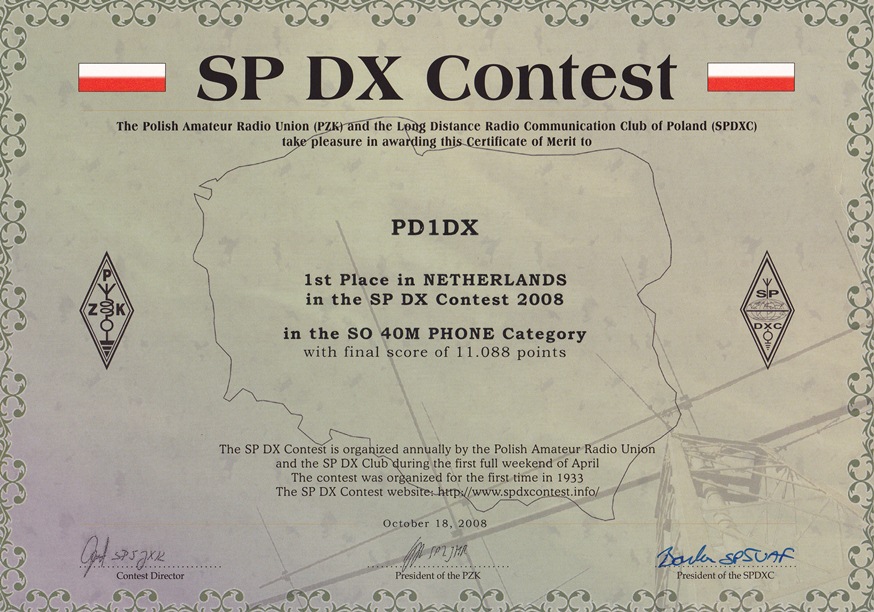 2008 SP DX SO 40meter SSB PD1DX 2008