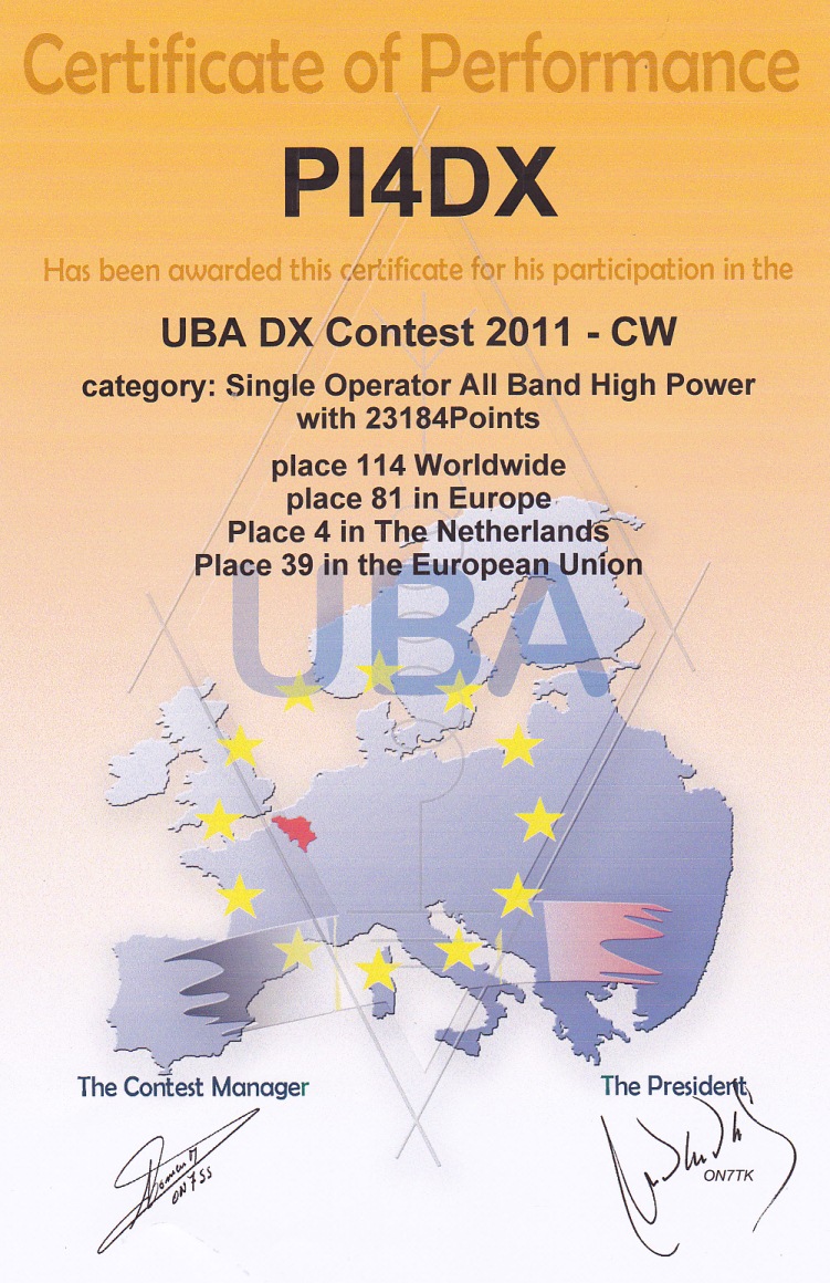 2011 UBA DX contest SOABHP CW 2011